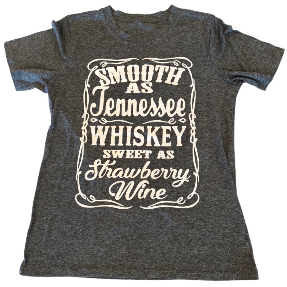 Unbranded Women Charcoal Grey Graphic Short Sleeve T-Shirt Size S